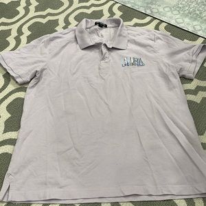 Karl Lagerfeld Men's Pique Polo Shirt XL Slim Fit Light Purple